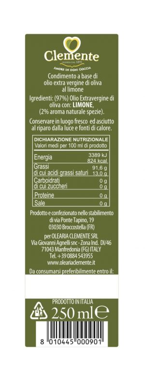 Olio Extravergine 100% Italiano Aromatizzato al Peperoncino - Etichetta Retro