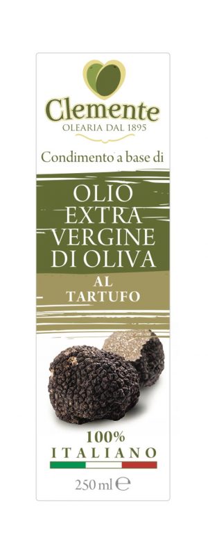 Olio Extravergine 100% Italiano Aromatizzato al Tartufo Nero - Etichetta Fronte