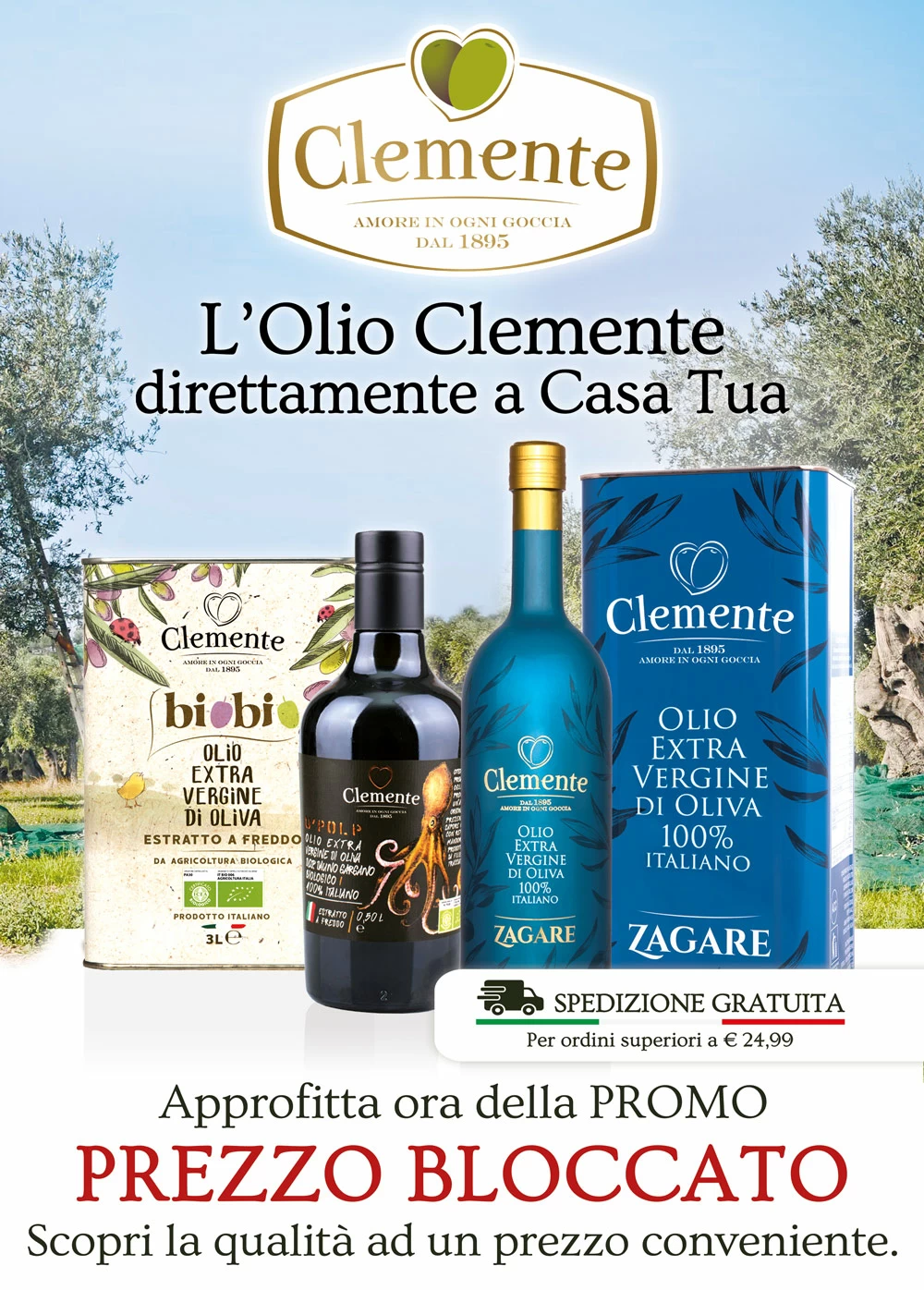 L'olio Clemente direttamente a Casa Tua - mobile