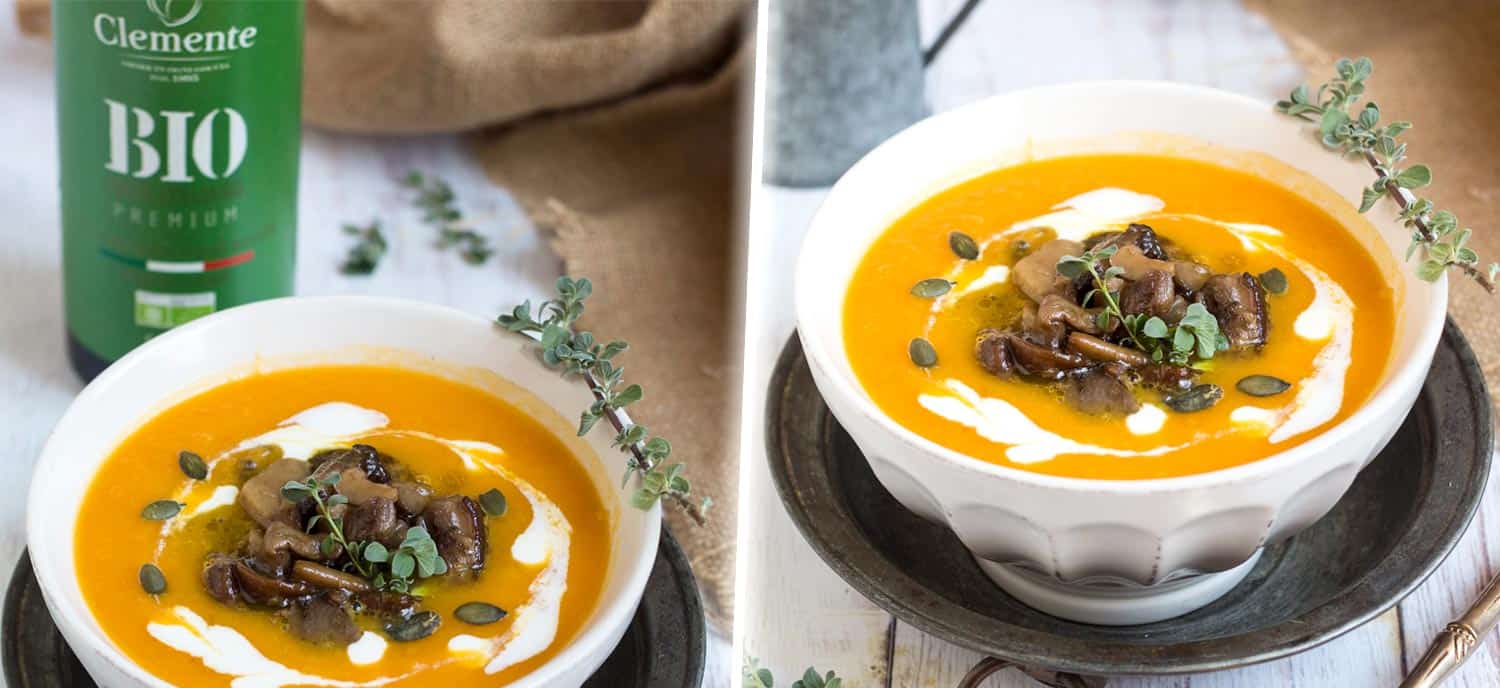 Vellutata di zucca e funghi testata