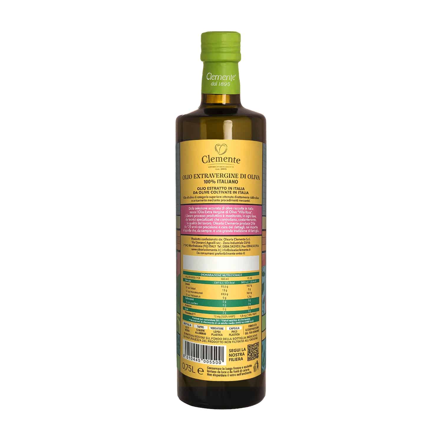 Olio Extravergine 100% Italiano - Villa Rosa - 750ml retro